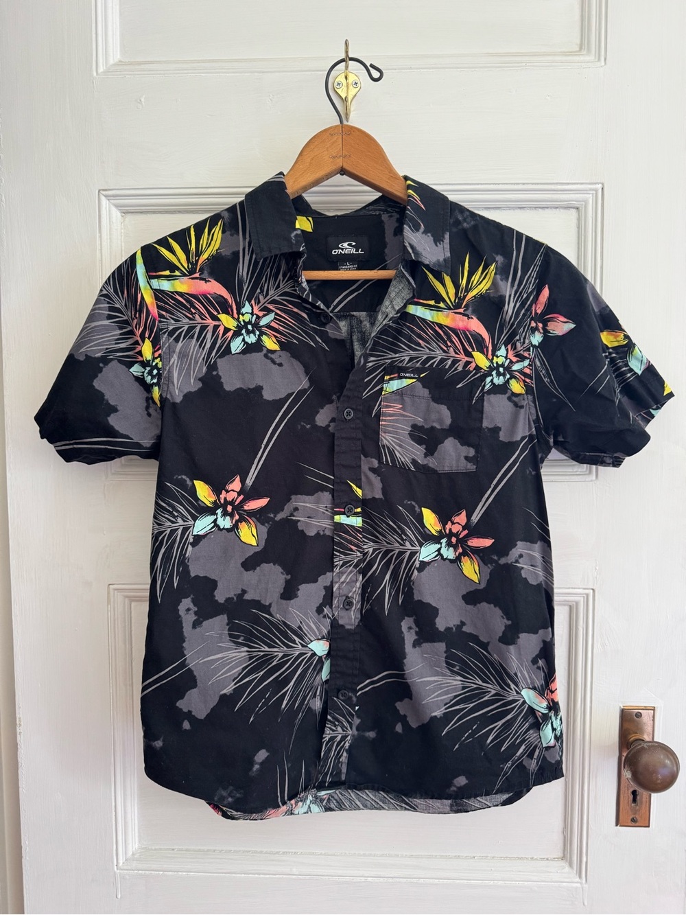 O'Neill Boy’s Black Tropical Short Sleeve Shirt